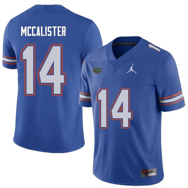 Men's NCAA Florida Gators Alex McCalister #14 Stitched Authentic Jordan Brand Royal College Football Jersey BHH1065UF